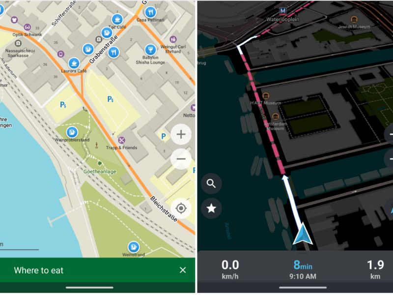 organic maps route planning app fro bike travel