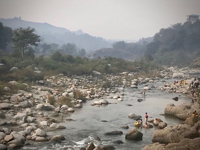 Bathing in the Baner Khad river; Himachal Pradesh