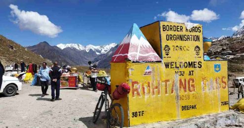 bikepacking to the summit of rohtang pass in indian himalayas