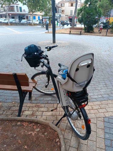 decathlon elops e-bike with polisport baby seat