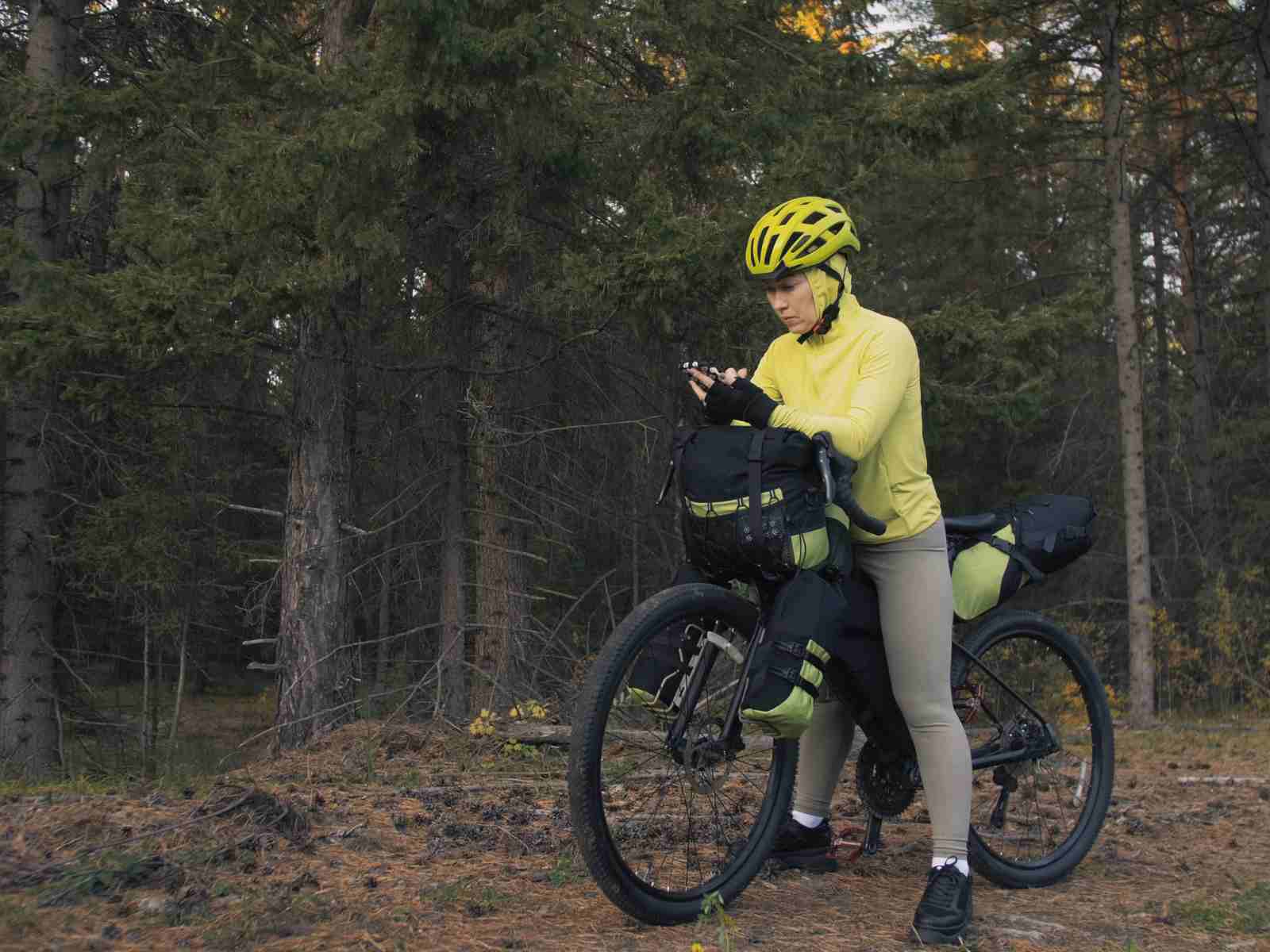 bikepacking luggage tends to be compact with rugged velcroe straps