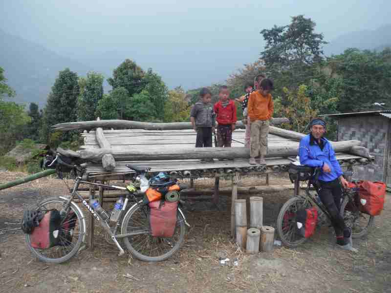 bikepackers and bootleggers; a budget bicycle touring rig somewhere in the north east of india