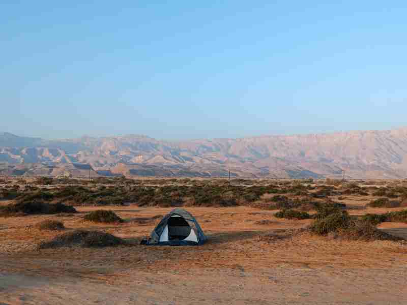 stunning wild camp in oman on our road trip