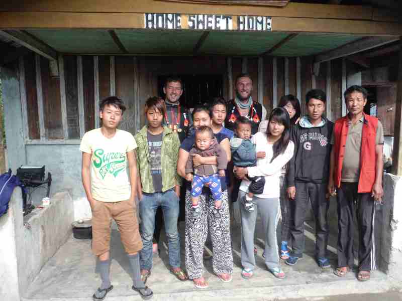 group of smiling family in north east india